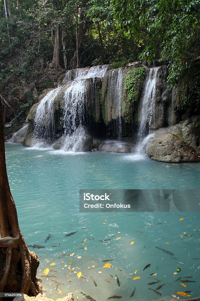 Cascate di Erawan, Kanchanaburi, Thailandia - Foto stock royalty-free di Provincia di Kanchanaburi