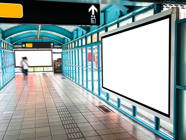 istock Mock-up of light box template in corridor MRT station. 1746205917