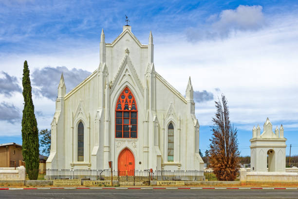 Old neo-Gothic Dutch Reformed church built in 1874 by Carl Otto Hager in Ladismith, Little Karoo , Western Cape, South Africa