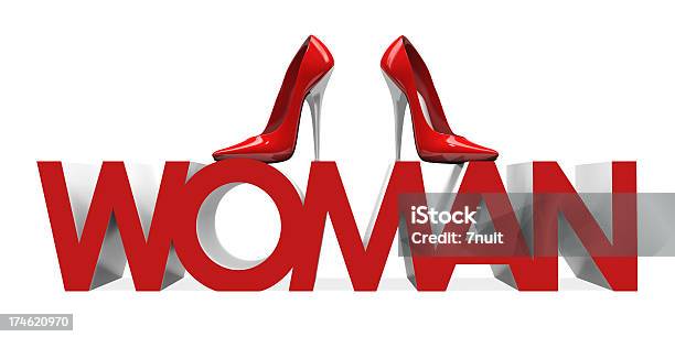 3d High Heels Shoes On Woman Word Stock Photo - Download Image Now - Beauty, Bright, Brightly Lit