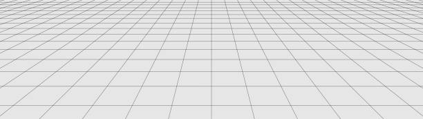 istock Vector perspective grid. Detailed lines forming an abstract background. Ultra wide illustration. 1746216258