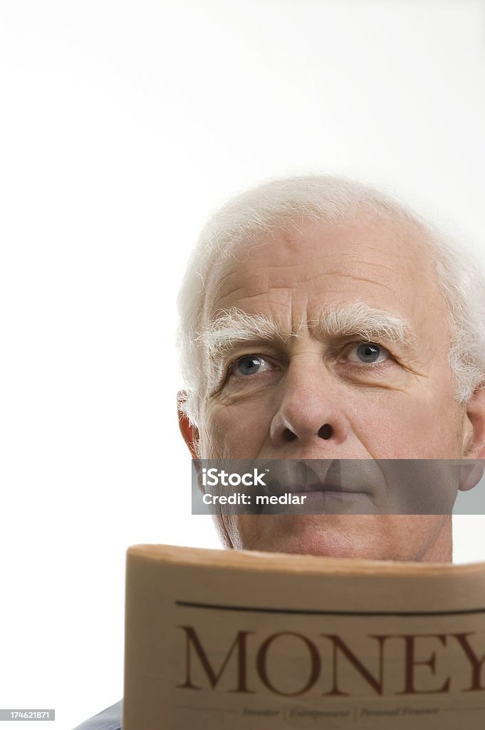Homem sênior com papel - Foto de stock de Dados royalty-free