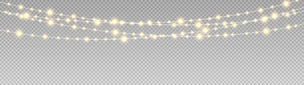 istock Christmas lights isolated realistic design elements. Glowing lights for Xmas Holiday cards, banners, posters, web design. Stock royalty free vector illustration. 1746221219