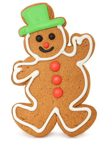Happy gingerbread snowman. 