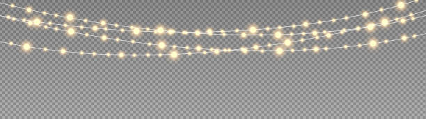 istock Christmas lights isolated realistic design elements. Glowing lights for Xmas Holiday cards, banners, posters, web design. Stock royalty free vector illustration. 1746221819