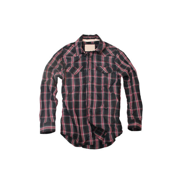 istock Red and Black Plaid Cowboy-Shirt on a White Background 174622282