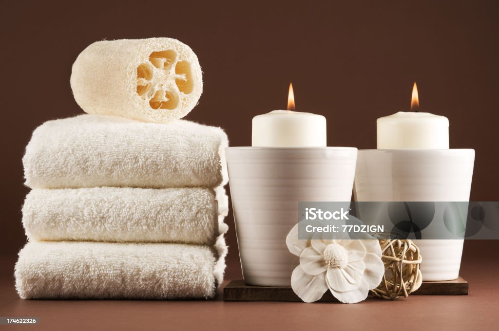 Zwei Kerze spa - Lizenzfrei Aromatherapie Stock-Foto