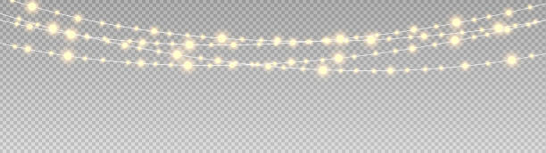 istock Christmas lights isolated realistic design elements. Glowing lights for Xmas Holiday cards, banners, posters, web design. Stock royalty free vector illustration. 1746223595