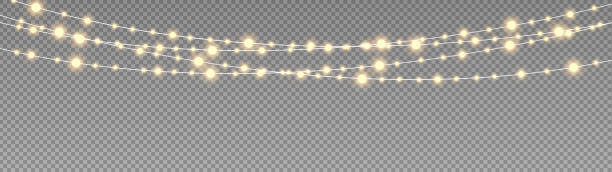 istock Christmas lights isolated realistic design elements. Glowing lights for Xmas Holiday cards, banners, posters, web design. Stock royalty free vector illustration. 1746224680