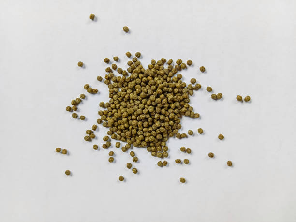 istock Fish feed. Fish feed isolated on white background. 1746225240