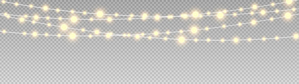 istock Christmas lights isolated realistic design elements. Glowing lights for Xmas Holiday cards, banners, posters, web design. Stock royalty free vector illustration. 1746225791