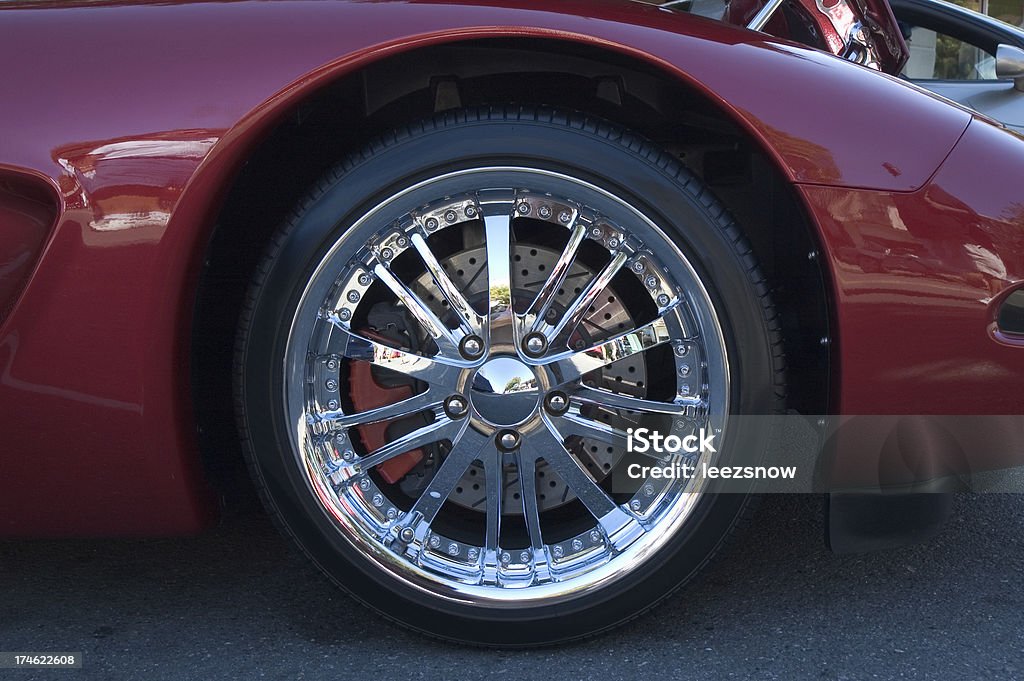 Car Wheel Close-up "Closeup of a shiny, classy car wheel at a classic car show.Click below for my other car-related images:" Shiny Stock Photo