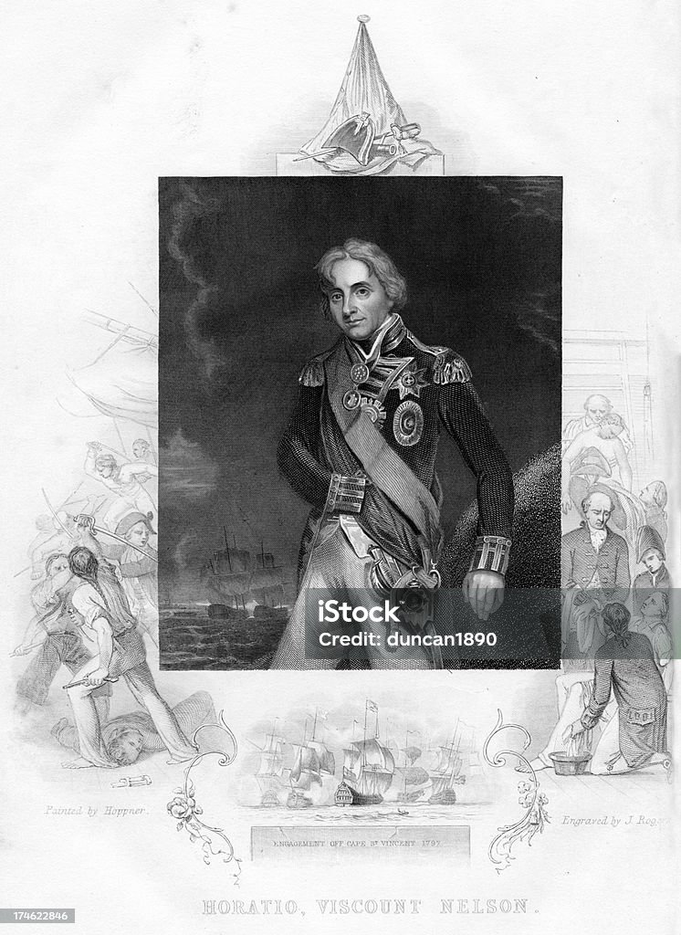 Horatio ammiraglio Nelson - Illustrazione stock royalty-free di Battaglia di Trafalgar
