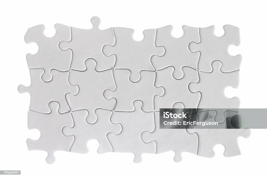 Vuoto bianco Puzzle, piccoli pezzi senza bordo - Foto stock royalty-free di Puzzle