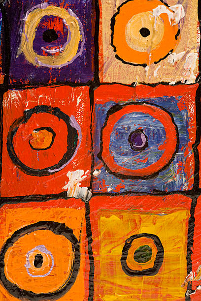 istock Multi colored acrylic artwork close up detail technique and texture 174623057