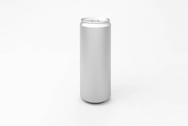 Energy Aluminum Can An aluminum energy drink can on a neutral background. Copy space for mock-ups and package design.  can stock pictures, royalty-free photos & images