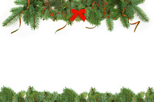 Christmas tree frame and ribbon