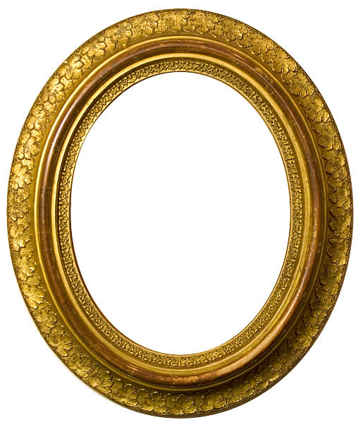 oval moldura de quadro - frame ellipse gold paintings imagens e fotografias de stock