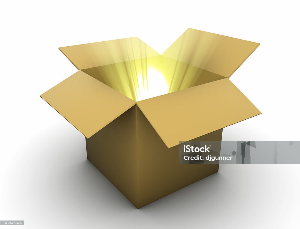 ボックスにゴールドの lightbeams - 箱のロイヤリティフリーストックフォト