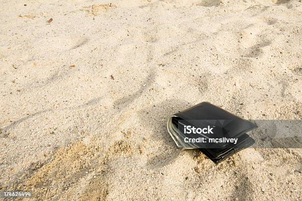 Wallet Lost In The Sand Stock Photo - Download Image Now - Wallet, Lost, Beach