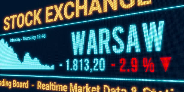 istock Warsaw stock market moving down. 1746249197