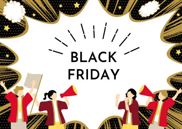 Vector illustration of Easy-to-use illustrations for Black Friday