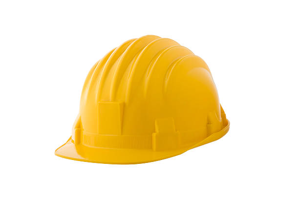 желтый строительная каска - hardhat стоковые фото и изображения