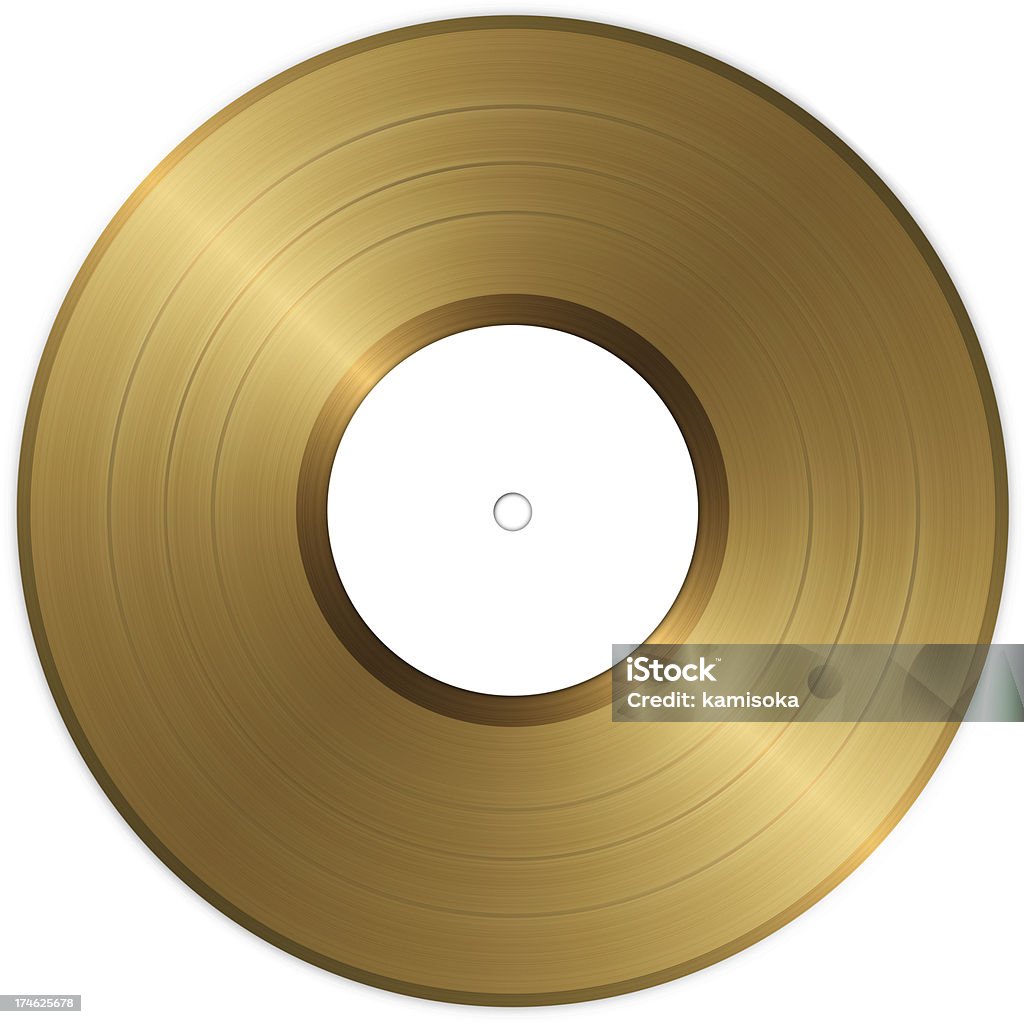 Gold dischi in vinile - Foto stock royalty-free di Disco - Audio analogico