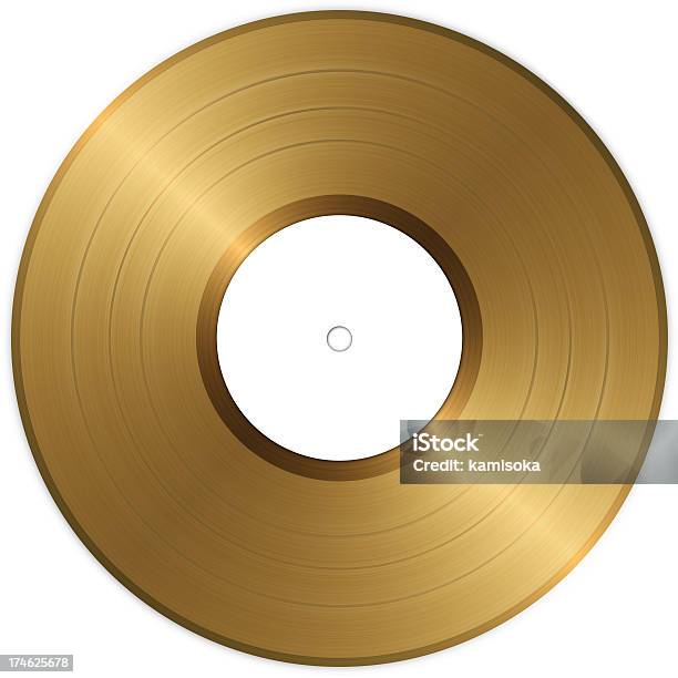 Gold Dischi In Vinile - Fotografie stock e altre immagini di Disco - Audio analogico - Disco - Audio analogico, Oro - Metallo, Dorato - Colore descrittivo