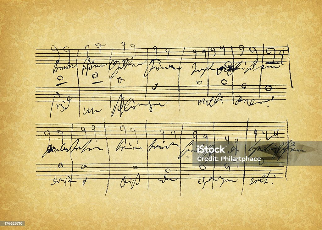 Feuille de musique ancienne - Photo de Ludwig van Beethoven libre de droits