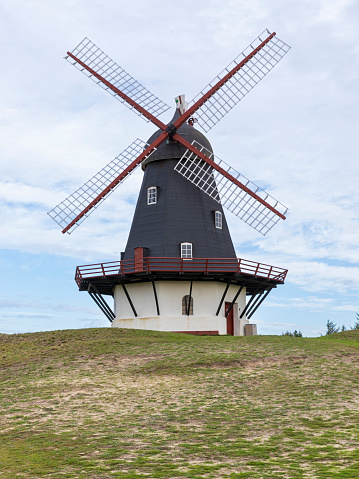 Historic windmill at the village of Sønderho on Danish North Sea island of Fanø