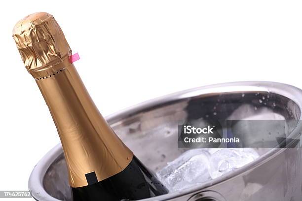 Champagne Bottle In Ice Bucket Stock Photo - Download Image Now - Champagne, Alcohol - Drink, Artificial Ice