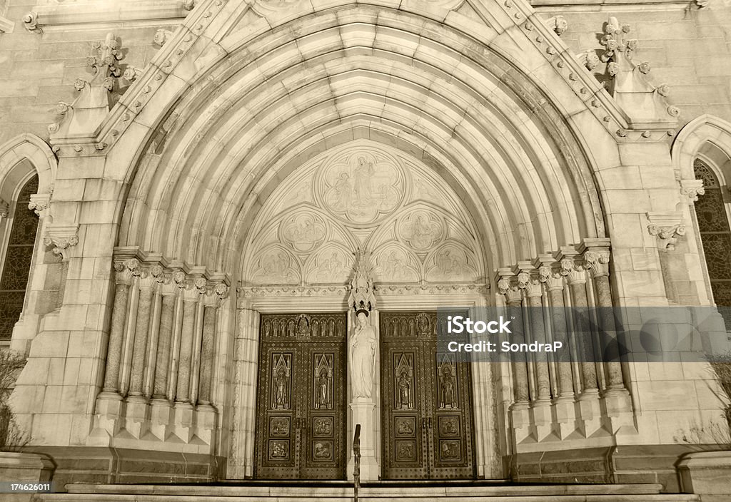 Intricate Architecture Gothic Revival entrance. MORE CHURCHES HERE: Newark - New Jersey Stock Photo