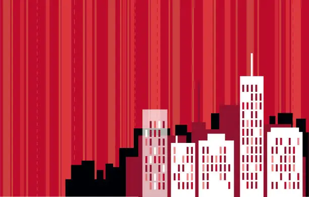Vector illustration of Red City