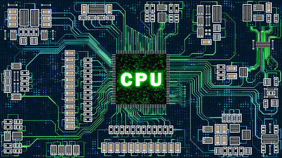 Cpu Microchip Picture Cpu Microchip On Motherboard Concept Image Stock Illustration ...