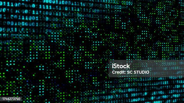 Digital Blur Binary Code Background Stock Illustration - Download Image ...