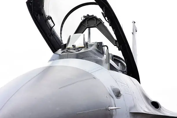 F-16 on white background