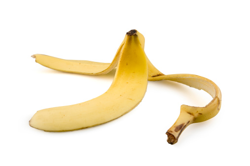 A banana peel isolated on white