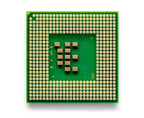 A close up of an electronic chip used for technology 