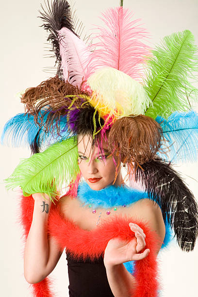 Woman in Feathers stock photo