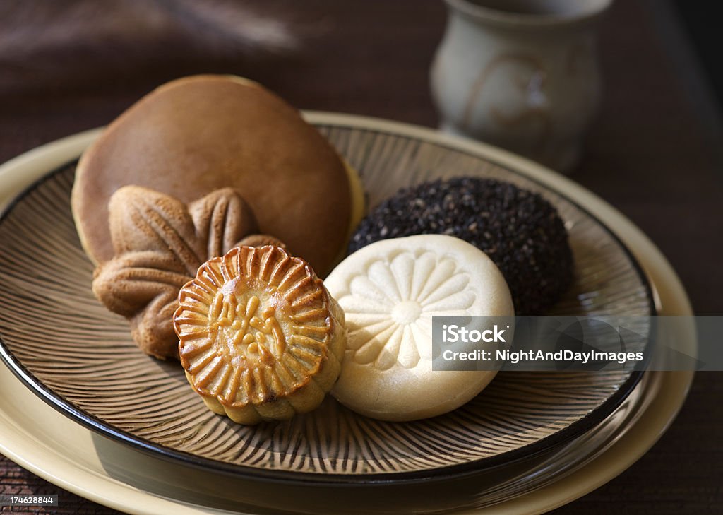 Mooncake, Dorayaki, Daifuku-asiatische Gebäck und Kuchen - Lizenzfrei Mochi Stock-Foto