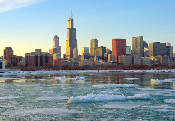 istock Icy View of Chicago Skyline 174628894