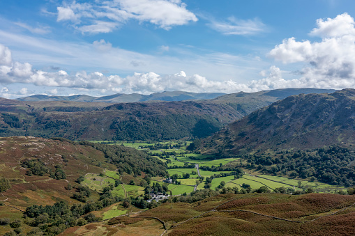 the east side of the honister pass looking towards the borrowdale fells and valley