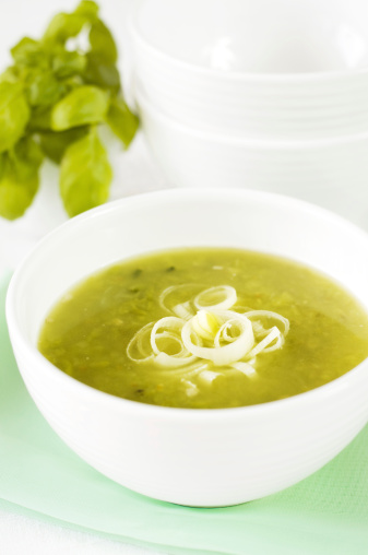 Soup made of green vegetables.