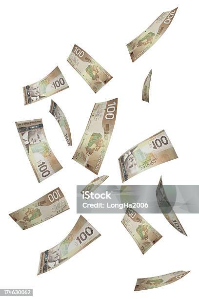 Spadające 100dolarowe - zdjęcia stockowe i więcej obrazów Kanada - Kanada, Waluta Kanady, Kanadyjskie dolary