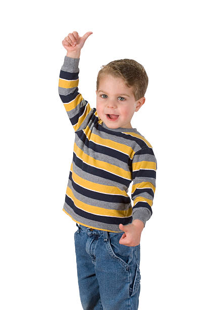 istock Boy Gives Thumps Up, High & Low.  Isolated & Clipping Path. 174631109