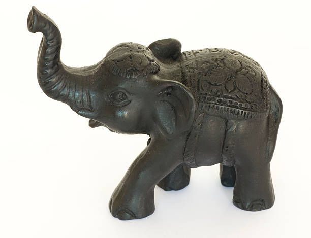 Wooden elephant stock photo