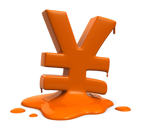 Melting Yen stock photo