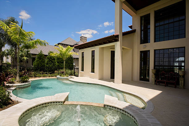 istock New custom home pool and spa patio private showcase modern 174631657