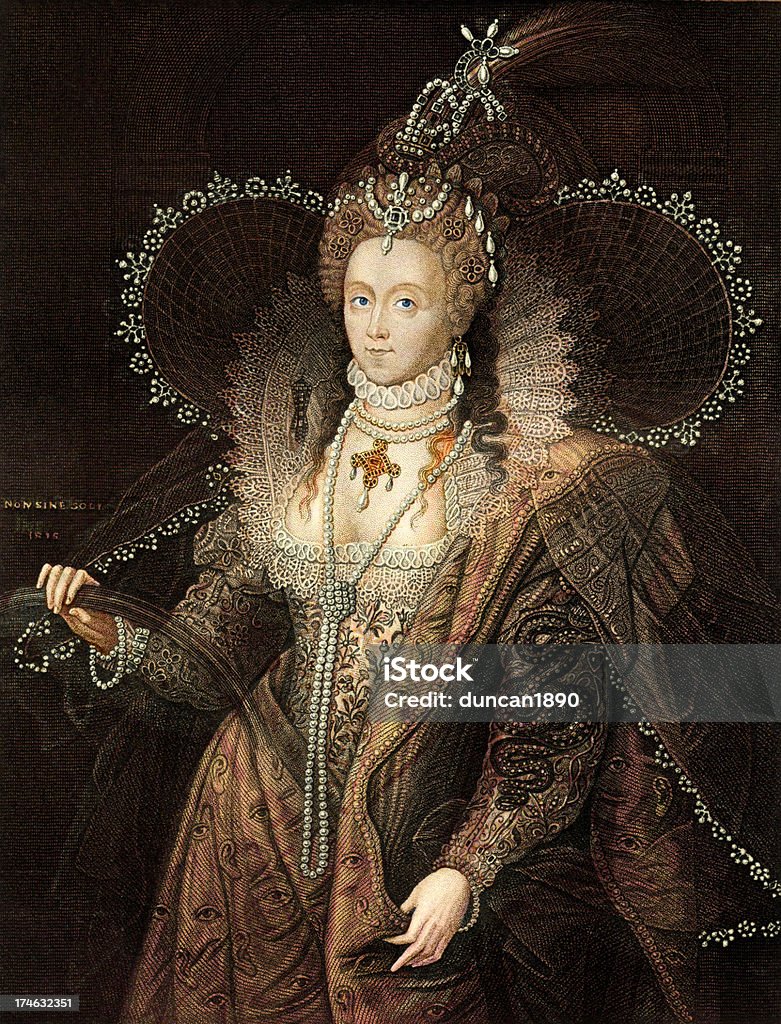 Reina isabel I - Ilustración de stock de Reina Isabel I de Inglaterra libre de derechos